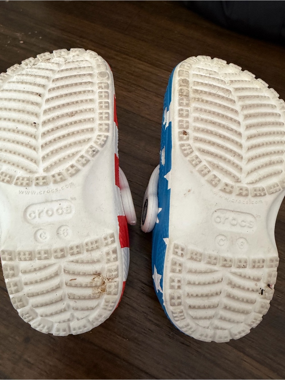CROCS Kids Red, White & Blue Star and Stripe Clogs - Picture 3 of 3